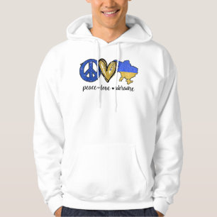 Sudadera Paz, amor, Ucrania, bandera ucraniana te apoyo