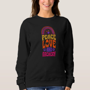 Sudadera Paz Amor Y Arquería Bohemio Arcoíris Psicodélico