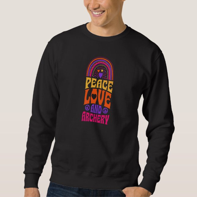 Sudadera Paz Amor Y Arquería Bohemio Arcoíris Psicodélico (Anverso)