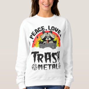 Sudadera Paz Amor y Basura Niños Raccoon Metalizado Punk R