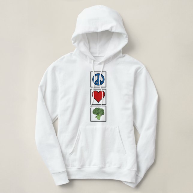 Sudadera Paz, amor y brócoli (Diseño del anverso)