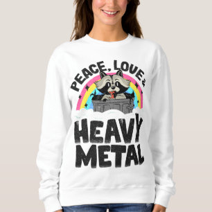 Sudadera Paz Amor y fuerte Metalizado Raccoon Niños Banda M