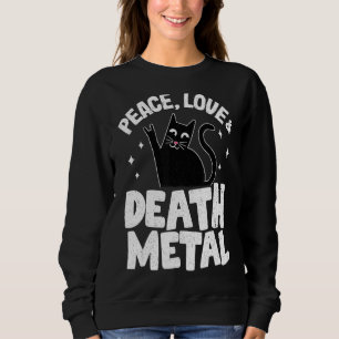 Sudadera Paz Amor y Muerte Gótico gato Metalizado Rock Meta