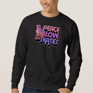 Sudadera Paz Amor Y Patines Cuidados Retro Hippie Roller Sk