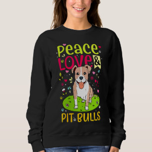 Sudadera Paz Amor Y Pitbulls Colorido Mascota Bully Rescate