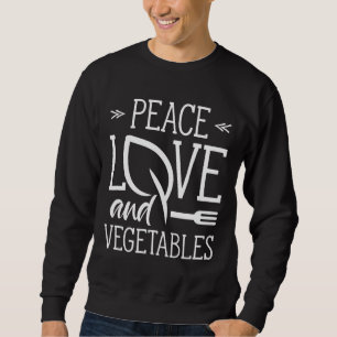 Sudadera Paz Amor Y Verduras Vegetales Vegetarianos Veggie