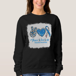 Sudadera Paz blanqueada Amor Cura Cura Cinta Gris Azul Diab