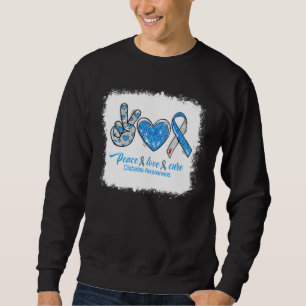 Sudadera Paz blanqueada Amor Cura Cura Cinta Gris Azul Diab