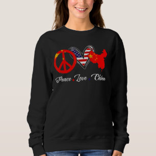 Sudadera Paz Patriótica Amor Bandera China Corazón American
