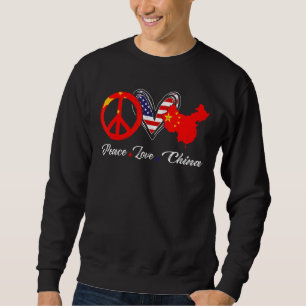 Sudadera Paz Patriótica Amor Bandera China Corazón American