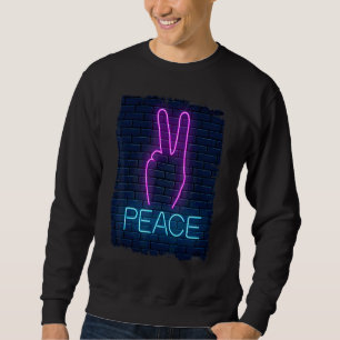 Sudadera Paz, paz, amor mano Rótulo paz de los 90