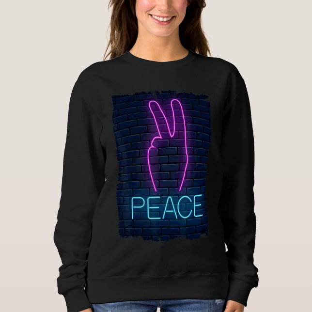 Sudadera Paz, paz, amor mano Rótulo paz de los 90 (Anverso)