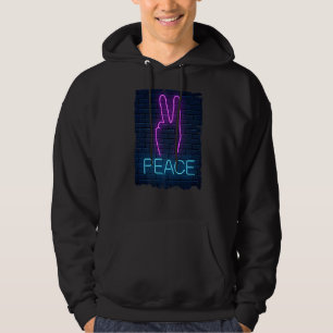 Sudadera Paz, paz, amor mano Rótulo paz de los 90