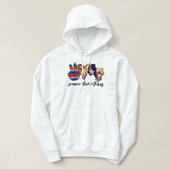 Sudadera Paz Retro Amor Vaquero de Texas Boots contra el Pa (Diseño del anverso)