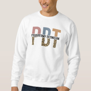 Sudadera PBT Phlebotomy Technician Leopard Print