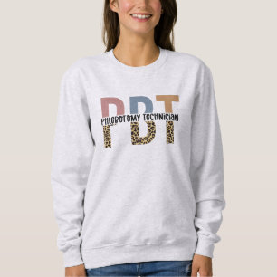 Sudadera PBT Phlebotomy Technician Leopard Print