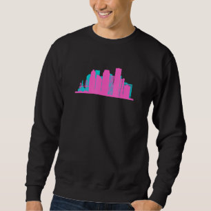Sudadera Pdx Cute Portland Y Oregon Pink Y Cyan Turquoi
