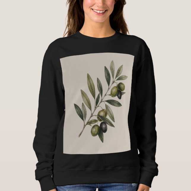 Sudadera Peace Grows Here | Vintage Olive Branch Botanical  (Anverso)