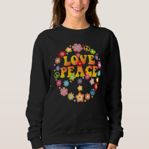 Sudadera Peace Love 60's 70s Tie Die Groovy Hippie Costume