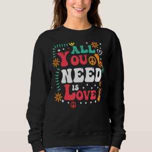 Sudadera Peace Love 60's 70s Tie Dye Hippie Halloween Costu