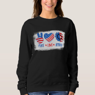Sudadera Peace Love America 4 De Julio Sunflower American