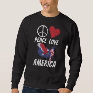 Sudadera Peace Love America Independencia de Ee.Uu.