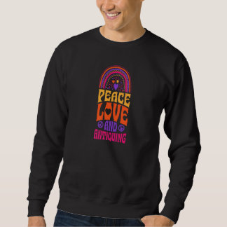 Sudadera Peace Love And Antiquing Bohemian Rainbow Psychede