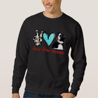Sudadera Peace Love Aussie Dog Australian Shepherd Dad Mom