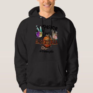 Sudadera Peace Love Basketball Gammy Life Mom Grandma Leopa
