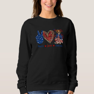 Sudadera Peace Love Beagle Dog Patriotic America Flag 4J