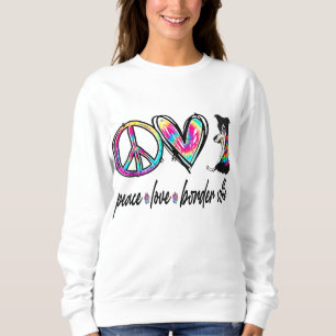 Sudadera Peace Love Border Collie Tie Dye Doe Lover Mother'