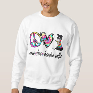 Sudadera Peace Love Border Collie Tie Dye Doe Lover Mother'