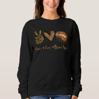 Sudadera Peace Love Brown Sugar Leopard Hand Heart And Lips