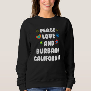 Sudadera Peace Love Burbank California Patriotic Ca Patriot