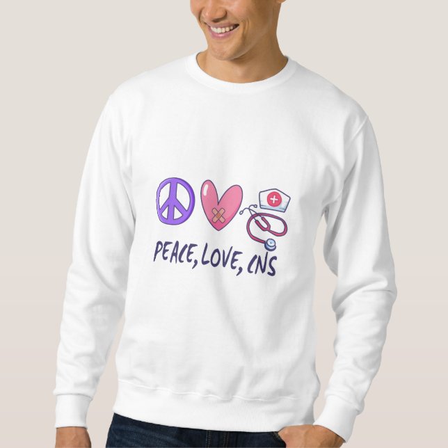 Sudadera Peace Love CNS Nurse (Anverso)