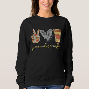 Sudadera Peace Love Coffee Mug Caffeine Hippie