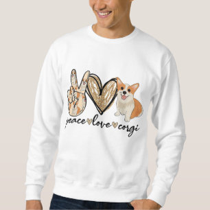 Sudadera Peace Love Corgi Funny Dog Mom's Day Gift