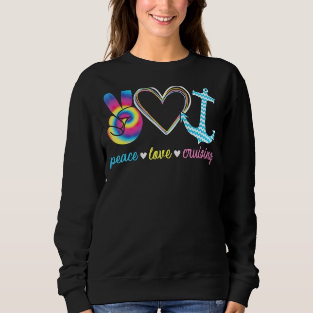 Sudadera Peace Love Cruising Ship Hippie Floating Ocean Bea (Anverso)