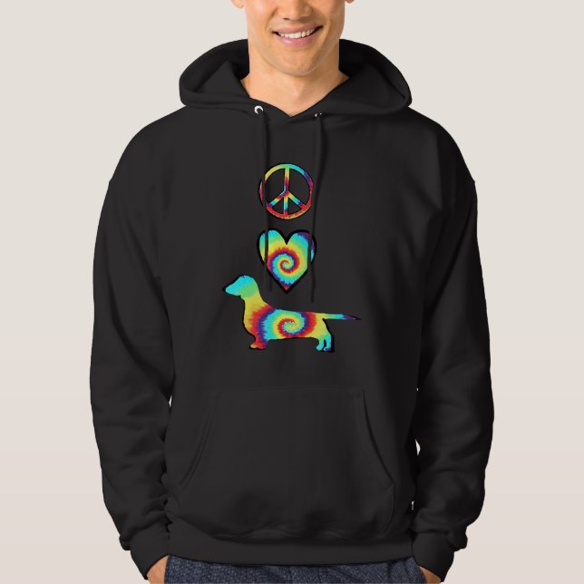 Sudadera Peace Love Dachshunds (Anverso)