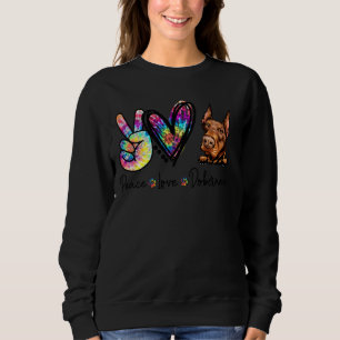 Sudadera Peace Love Doberman Funny Tie Dye Dog Amantes