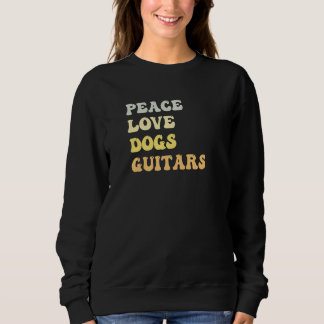 Sudadera Peace Love Dogs Guitars  Retro