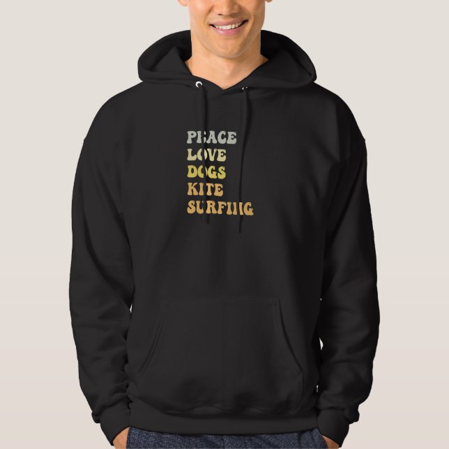 Sudadera Peace Love Dogs Kite Surfing  Retro (Anverso)