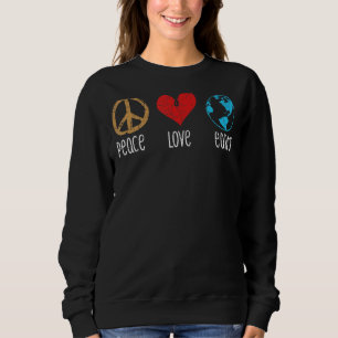 Sudadera Peace Love Earth Guay Hippie Hippy Ambientalis