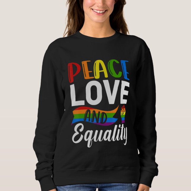 Sudadera Peace Love Equality Bisexual Pride LGBTQ (Anverso)