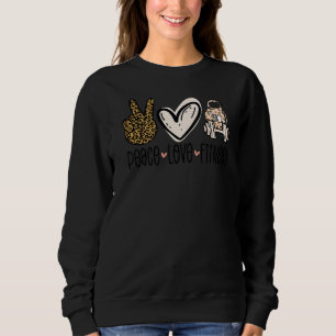 Sudadera Peace Love Fitness Leopard Fitness Workout Gym Tra