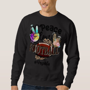 Sudadera Peace Love Football Yaya Life Mom Grandma Leopard