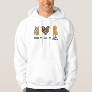 Sudadera Peace Love Golden Retriever Leopard Lover Dog Pupp