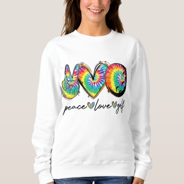 Sudadera Peace Love Golf Funny Tie Dye Golf Amantes (Anverso)