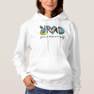 Sudadera Peace Love Golf Tie Dye Cute Golf Amantes