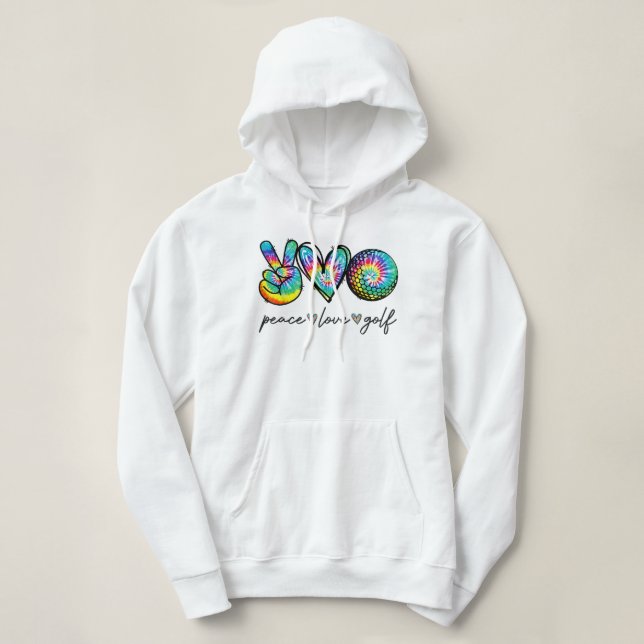 Sudadera Peace Love Golf Tie Dye Cute Golf Amantes (Diseño del anverso)